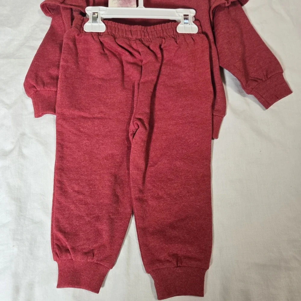 Jessica Simpson Two-Piece Sweat Suit Outfit Red Merry Baby Girl‎ 18MO NWT